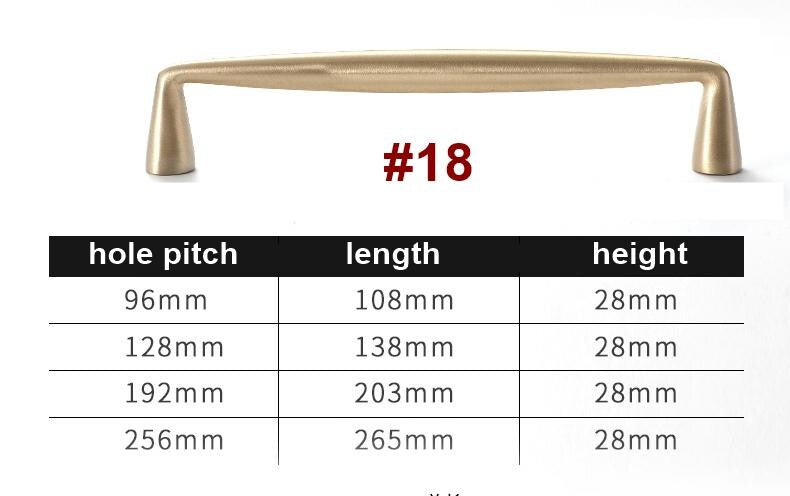 Matte Gold Solid Brass Cabinet Handles Knobs Set Modern Minimalist Scandinavian Drawer Pulls Kitchen Dresser Bathroom Furniture Makeover