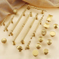 Solid Brass Fluted Cabinet Pulls & Knobs - Brushed Gold Finish - #1 - 27mm / 1pc