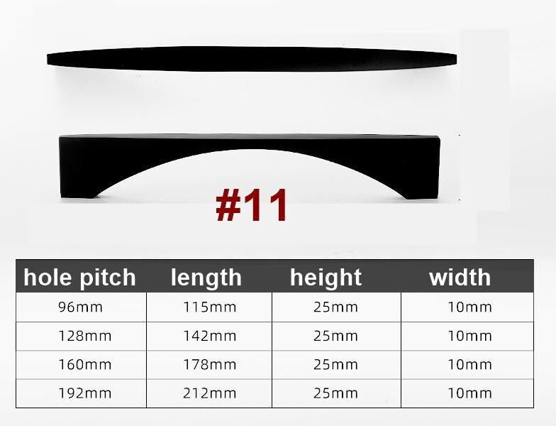 Modern Matte Black Cabinet Handles Knobs Set Minimalist Solid Brass Drawer Pulls for Kitchen Bedroom Wardrobe Furniture Renovation Projects