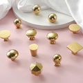 Solid Brass Geometric Cabinet Pulls & Knobs - Gold Finish Hardware - #1 - 25mm / 1pc