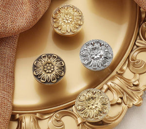 Solid Brass Floral Cabinet Pulls & Knobs - Silver Finish Hardware - view 8