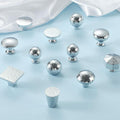 Solid Brass Geometric Cabinet Pulls & Knobs - Chrome Finish Hardware - #1 - 25mm / 1pc