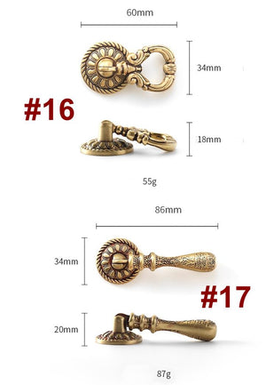 Solid Brass Floral Cabinet Pulls & Knobs - Bronze Finish Hardware - #4 - 32mm / 1pc