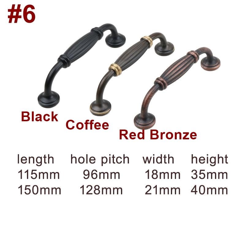 Vintage Cabinet Pulls Knobs Set Bronze Solid Brass Handles Kitchen Bedroom Dresser Rustic Country Farmhouse Classic Style Furniture