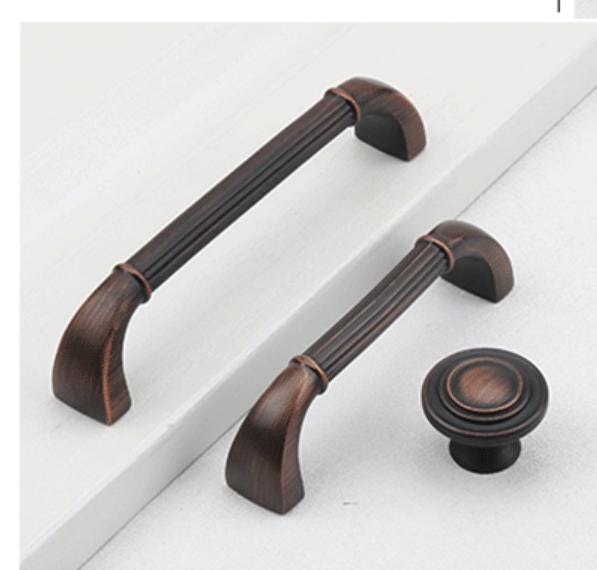 Solid Brass Vintage Cabinet Pulls & Knobs - Red Bronze Finish - #2 Red Bronze / 1pc