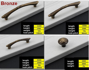 Solid Brass Round Cabinet Pulls & Knobs - Aged Bronze Finish - Gold - 96mm / 1pc