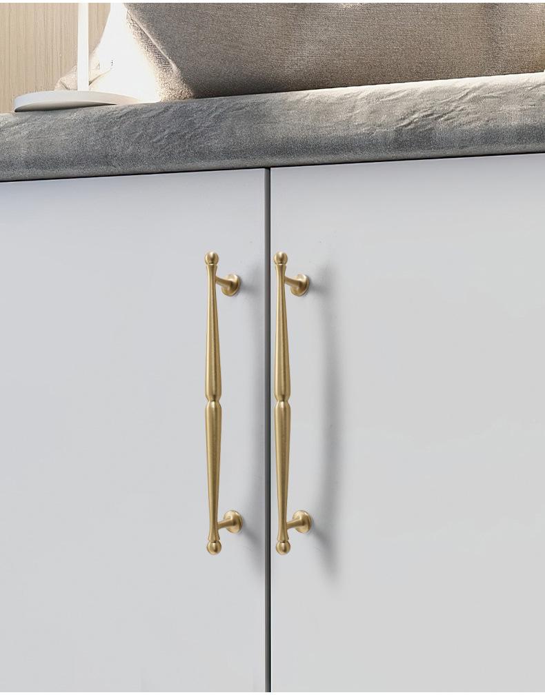 Modern Scandinavian Cabinet Handles Knobs Set Gold Solid Brass Minimalist Neoclassical Drawer Pulls Kitchen Wardrobe Furniture Makeover