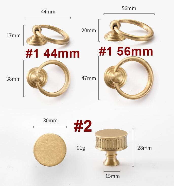 Luxury Cabinet Handles Ring Pulls Fluted Knobs Classic Bar Pulls Solid Brass Chrome Gold Dressers Wardrobe Doors Closets Kitchen Cabinets