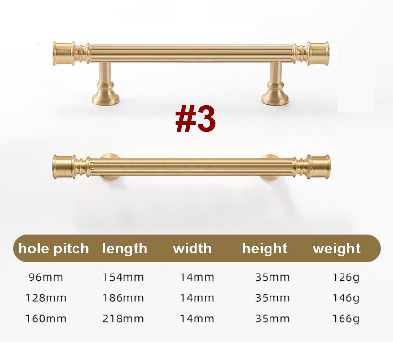 Luxury Cabinet Handles Ring Pulls Fluted Knobs Classic Bar Pulls Solid Brass Chrome Gold Dressers Wardrobe Doors Closets Kitchen Cabinets