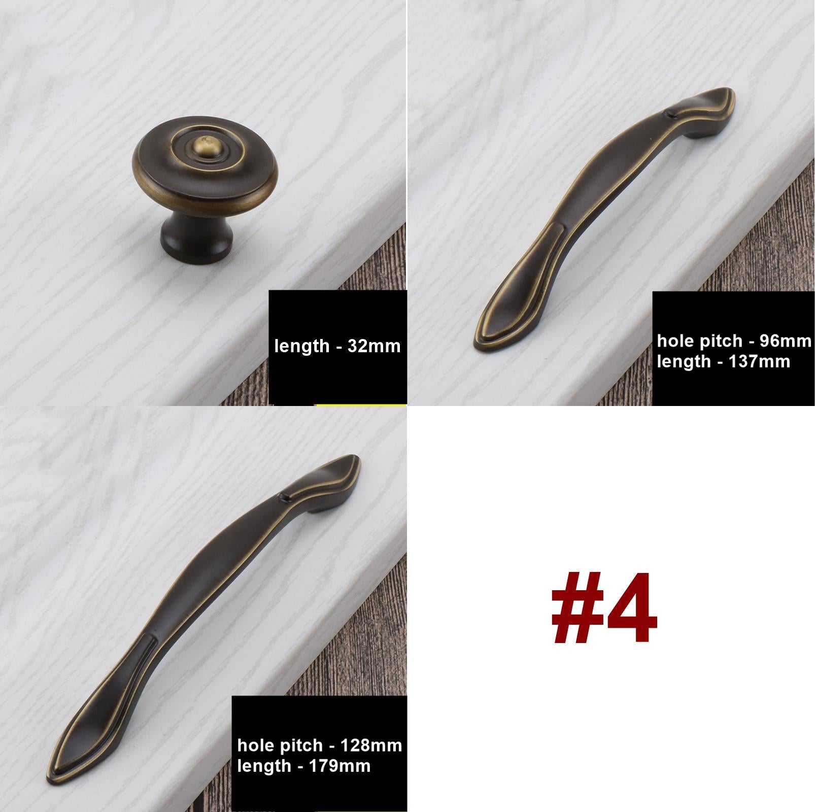 Solid Brass Round Cabinet Pulls & Knobs - Antique Bronze Finish - #2 Round / 1pc
