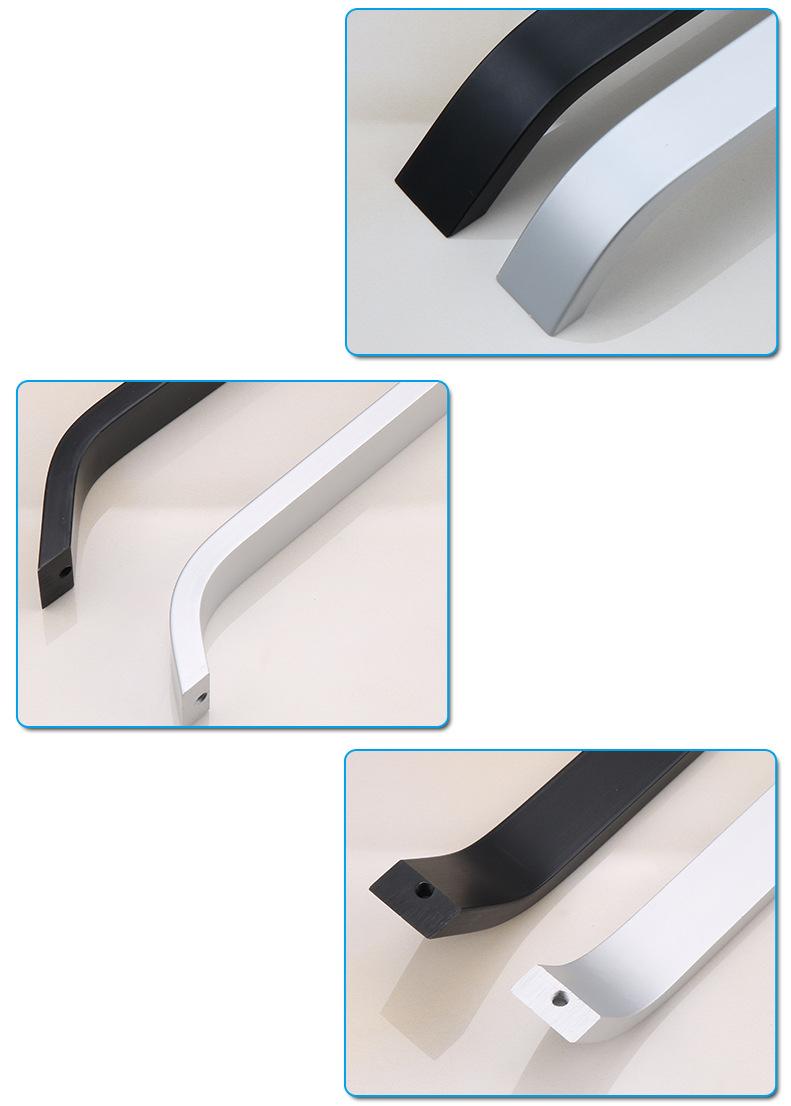 Modern Minimalist Solid Brass Cabinet Pulls Matte Black Silver Handles Drawer Knobs Kitchen Closet Dresser Office Furniture