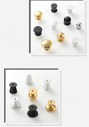Alloy Round Cabinet Pulls & Knobs - Matte Gold Finish for Cabinets - #4 Gold / 1pc
