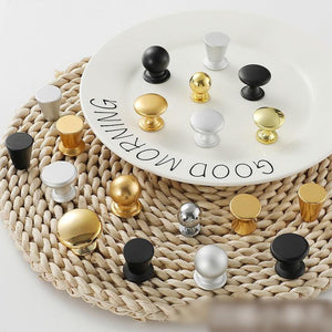 Alloy Round Cabinet Pulls & Knobs - Matte Gold Finish for Cabinets - #1 Matte Silver / 1pc