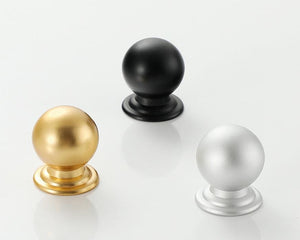 Alloy Round Cabinet Pulls & Knobs - Matte Gold Finish for Cabinets - #6 Matte Black / 1pc