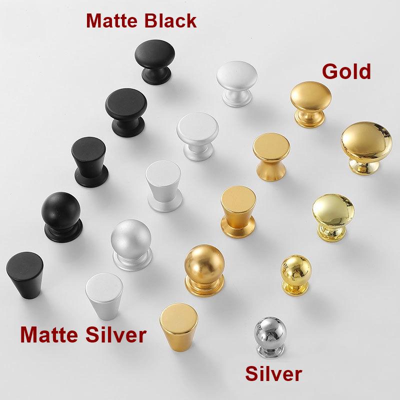Alloy Round Cabinet Pulls & Knobs - Matte Gold Finish for Cabinets - #2 Matte Silver / 1pc