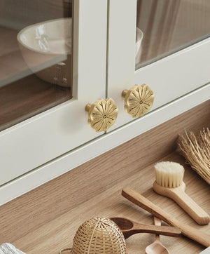 Solid Brass Lotus Cabinet Pulls & Knobs - Gold Finish for Cabinets - view 5