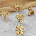 Solid Brass Lotus Cabinet Pulls & Knobs - Gold Finish for Cabinets - 32mm / 1pc