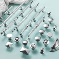 Chrome Solid Brass Cabinet Knobs Pulls Classic Modern Drawer Handles Polished Silver Kitchen Closet Dresser Furniture Makeover