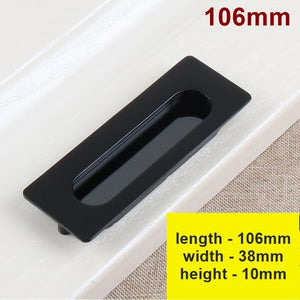 Alloy Flush Cabinet Pulls - Red Bronze Finish Decorative Hardware - Black - 138mm / 1pc