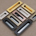 Alloy Flush Cabinet Pulls - Red Bronze Finish Decorative Hardware - Black - 75mm / 1pc