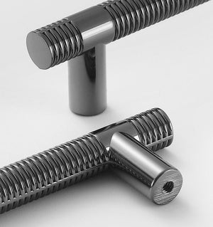 Solid Brass Knurled Cabinet Pulls & Knobs - Black Finish Hardware - view 9
