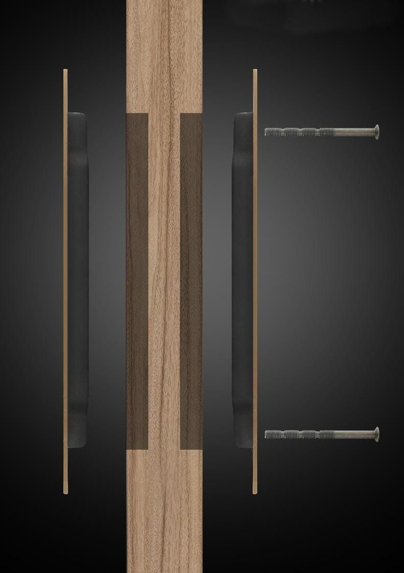 Recessed Cabinet Solid Brass Pulls Modern Vintage Flush Handles in Gold Bronze Black Sliding Doors Drawers Minimalist Furniture