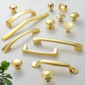Solid Brass Round Cabinet Pulls & Knobs - Gold Finish for Cabinets - #1 / 1pc