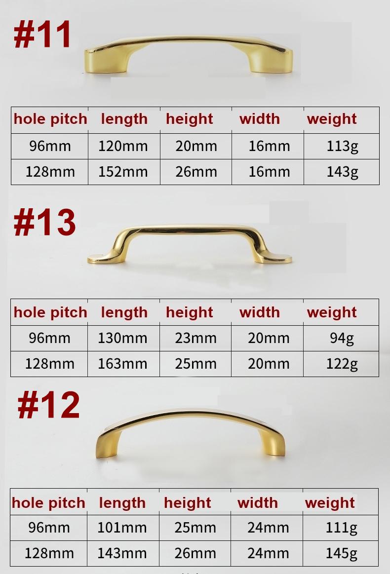 Glossy Gold Solid Brass Cabinet Knobs Pulls Modern Classic Handles Kitchen Closet Dresser Closet Glamorous Furniture Polished Finish
