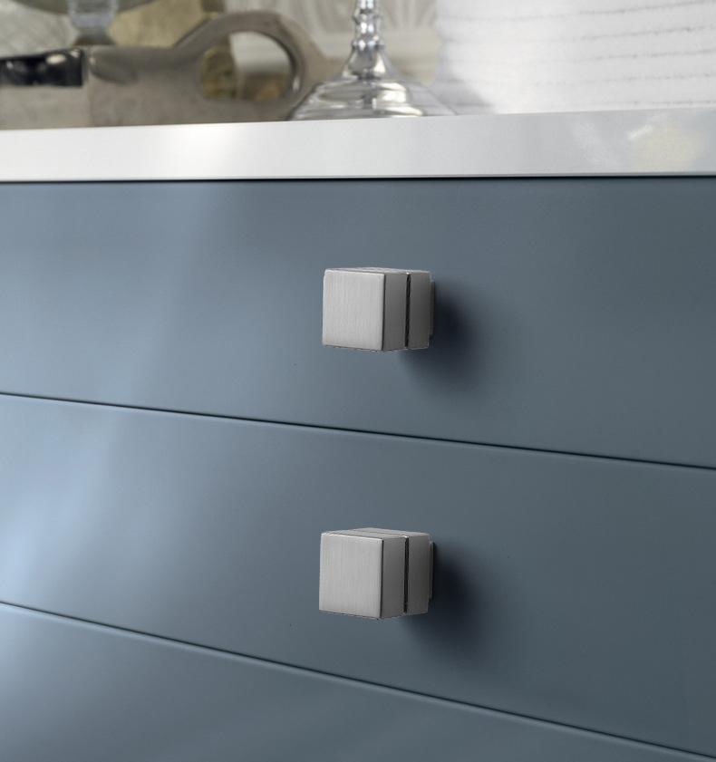 Modern Square Cabinet Pulls Minimalist Solid Brass Gold Silver Handles Geometric Design Kitchen Closet Drawer Contemporary Furniture