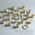 Solid Brass Geometric Cabinet Ring Pulls - Brushed Gold Finish - #1 / 1pc