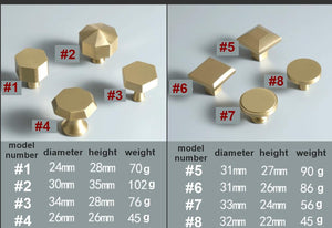 Solid Brass Geometric Cabinet Ring Pulls - Brushed Gold Finish - #2 / 1pc