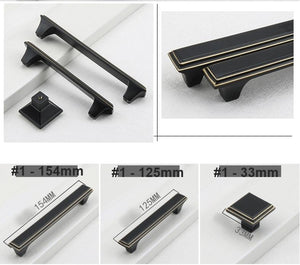Solid Brass Ring Cabinet Edge Pulls - Black Finish for Wardrobes - #1 - 125mm / 1pc