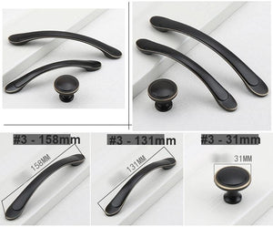 Solid Brass Ring Cabinet Edge Pulls - Black Finish for Wardrobes - #2 - 31mm / 1pc