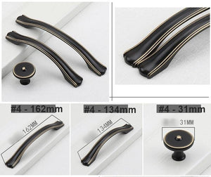 Solid Brass Ring Cabinet Edge Pulls - Black Finish for Wardrobes - #2 - 105mm / 1pc