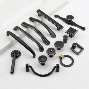 Solid Brass Ring Cabinet Edge Pulls - Black Finish for Wardrobes - #4 - 31mm / 1pc