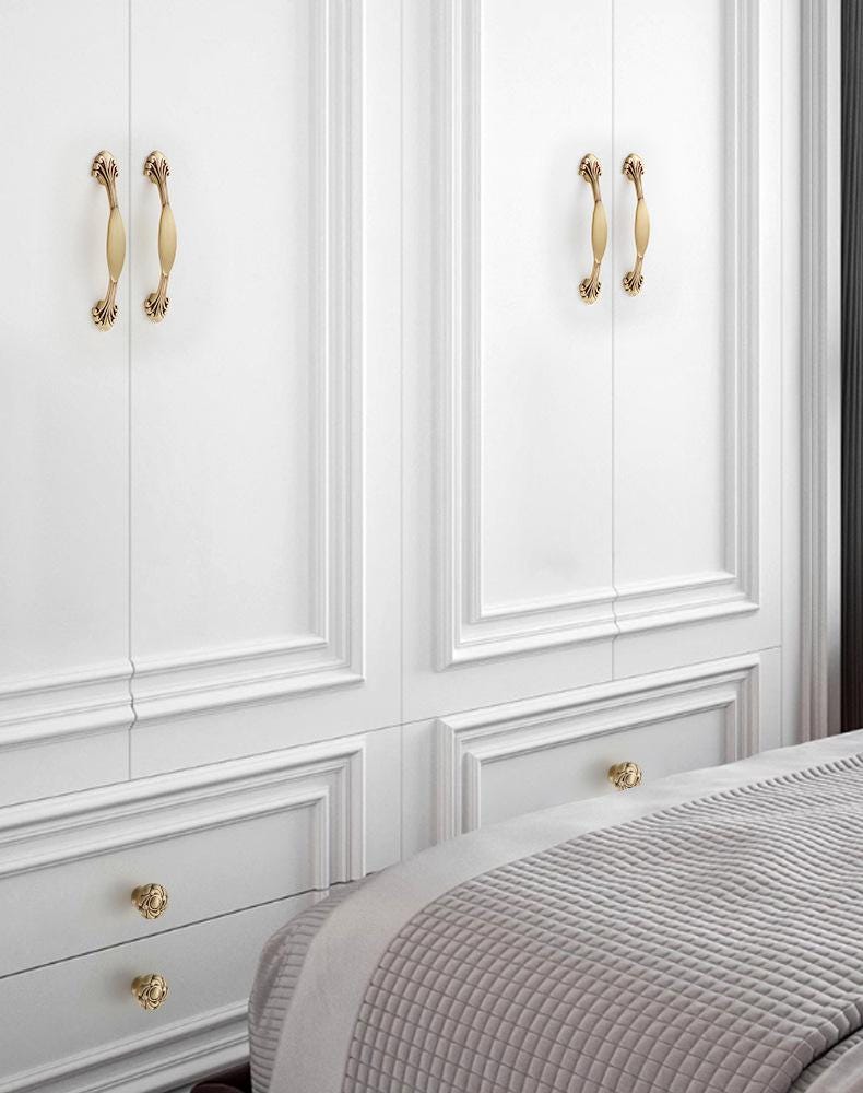 Solid Brass Round Cabinet Pulls & Knobs - Brushed Gold Finish - view 9