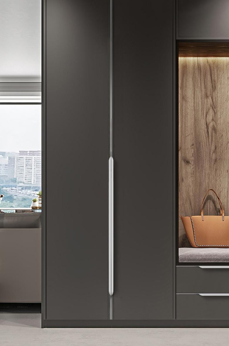 Minimalist Modern White Metal Cabinet Handles Sleek Contemporary Furniture Pulls Kitchen Cupboards Bedroom Closets Drawers Smooth Hardware