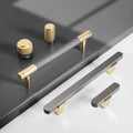 Modern Industrial Metal Cabinet Handles Knurled Gold Pulls Matte Grey Furniture Hardware Minimalist Drawer Knobs Kitchen Cupboard Handles
