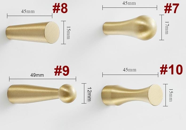Minimalist Gold Solid Brass Cabinet Knobs Modern Brass Drawer Pulls Unique Shapes Kitchen Bathroom Closet Dresser Contemporary Furniture