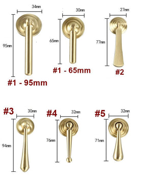Solid Brass Round Cabinet Ring Pulls - Brushed Gold Finish Hardware - #1 - 65mm / 1pc