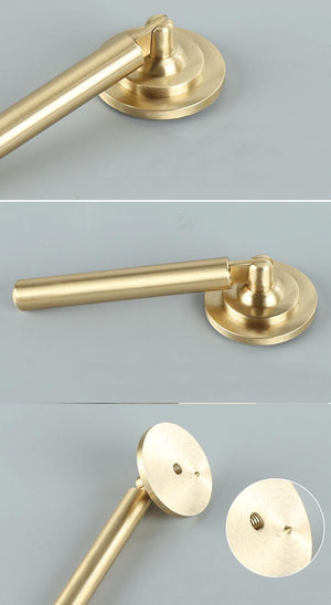 Solid Brass Round Cabinet Ring Pulls - Brushed Gold Finish Hardware - #5 / 1pc