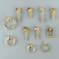 Solid Brass Round Cabinet Ring Pulls - Brushed Gold Finish Hardware - #1 - 95mm / 1pc
