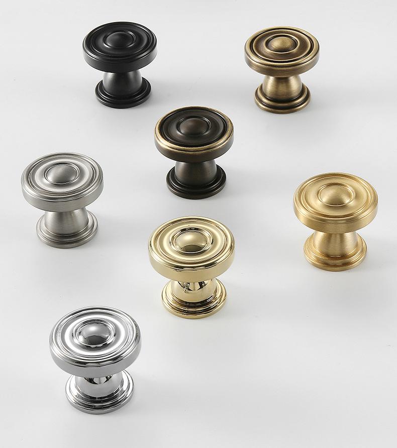 Classic Round Solid Brass Cabinet Knobs Traditional Drawer Pulls in Bronze Gold Black Chrome Nickel for Kitchen Dresser Furniture Upgrade