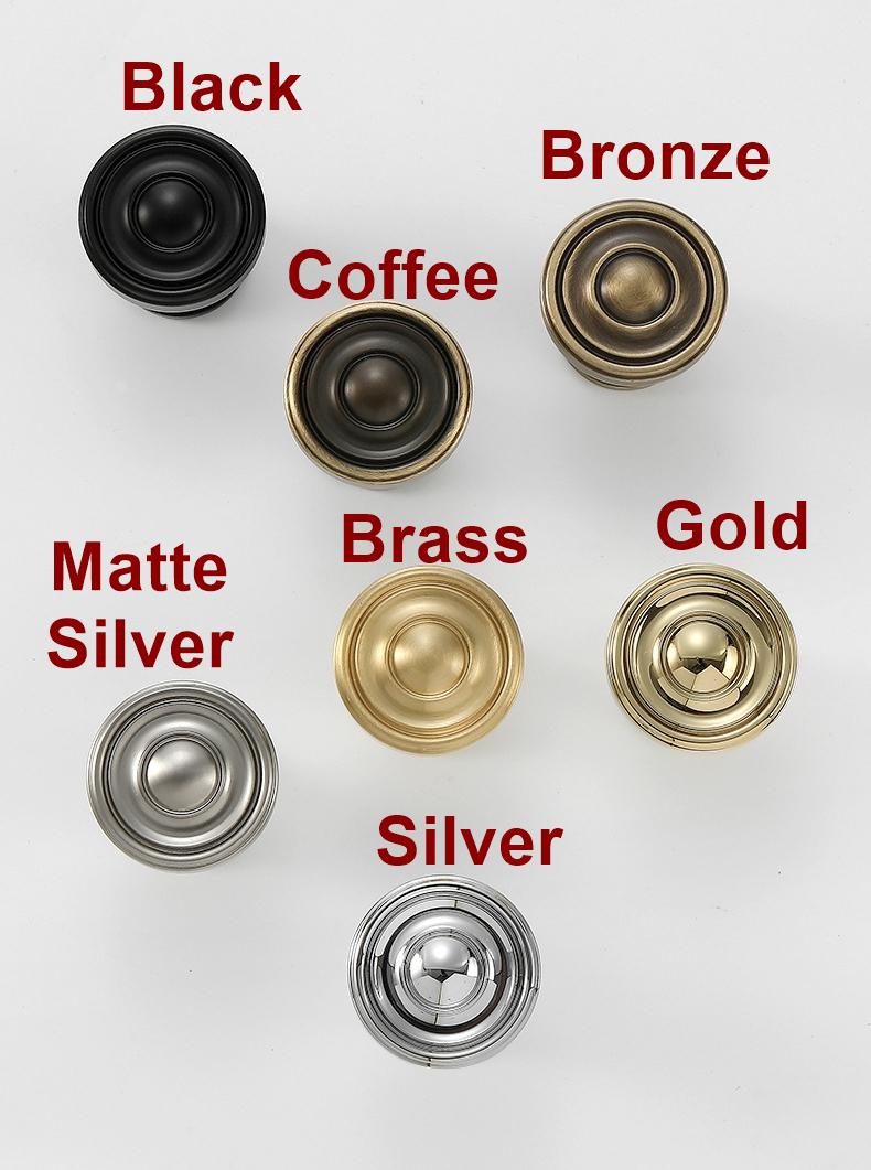Classic Round Solid Brass Cabinet Knobs Traditional Drawer Pulls in Bronze Gold Black Chrome Nickel for Kitchen Dresser Furniture Upgrade