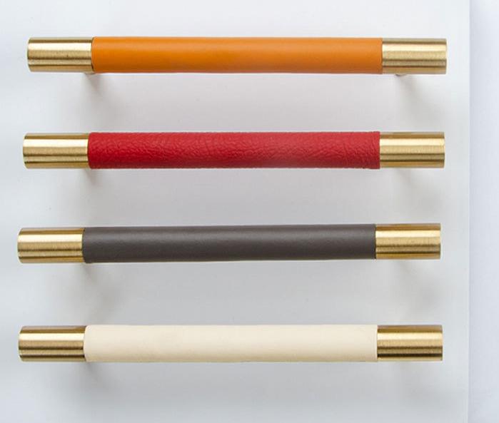 Solid Brass Round Cabinet Pulls & Knobs - Gold Finish for Cabinets - 128mm Orange / 1pc