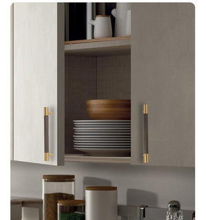 Solid Brass Round Cabinet Pulls & Knobs - Gold Finish for Cabinets - 96mm Gray / 1pc