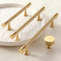 Neoclassical Cabinet Brushed Solid Brass Pulls Fluted Detailing Polished Finish Kitchen Dresser Wardrobe Bathroom Furniture Handles Knobs