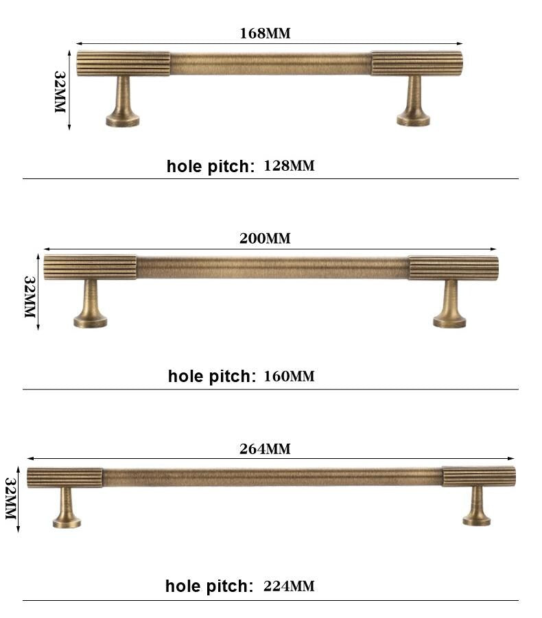Solid Brass Round Cabinet Pulls & Knobs - Bronze Finish Hardware - hole pitch - 96mm / 1pc