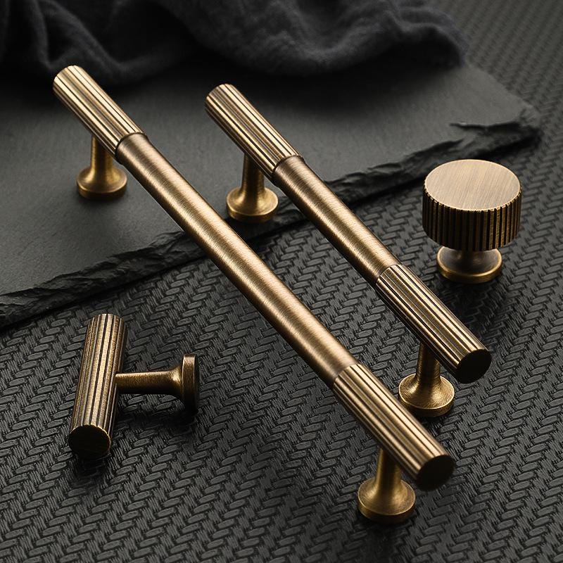 Solid Brass Round Cabinet Pulls & Knobs - Bronze Finish Hardware - hole pitch - 160mm / 1pc