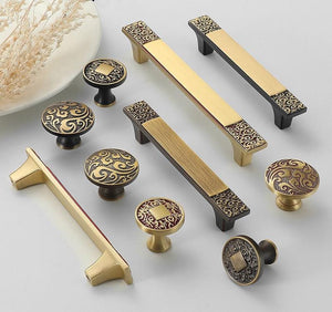 Solid Brass Square Cabinet Pulls & Knobs - Black Finish Hardware - #1 Brass / 1pc